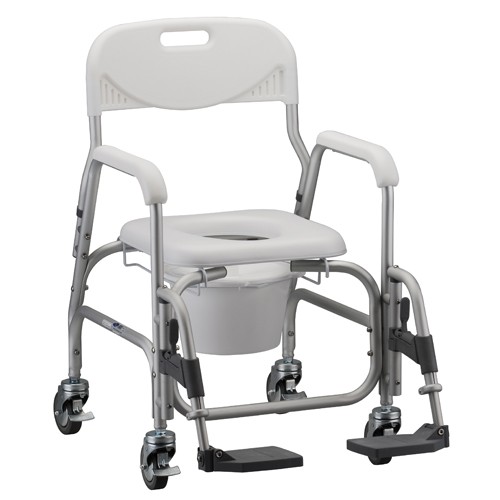 Nova Deluxe Shower Chair and Commode with Padded Seat &amp; Swing Away Footrests