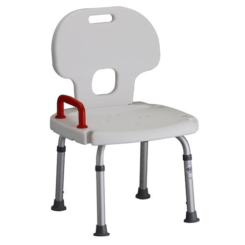 Nova Bath Bench with Back and Red Safety Handle