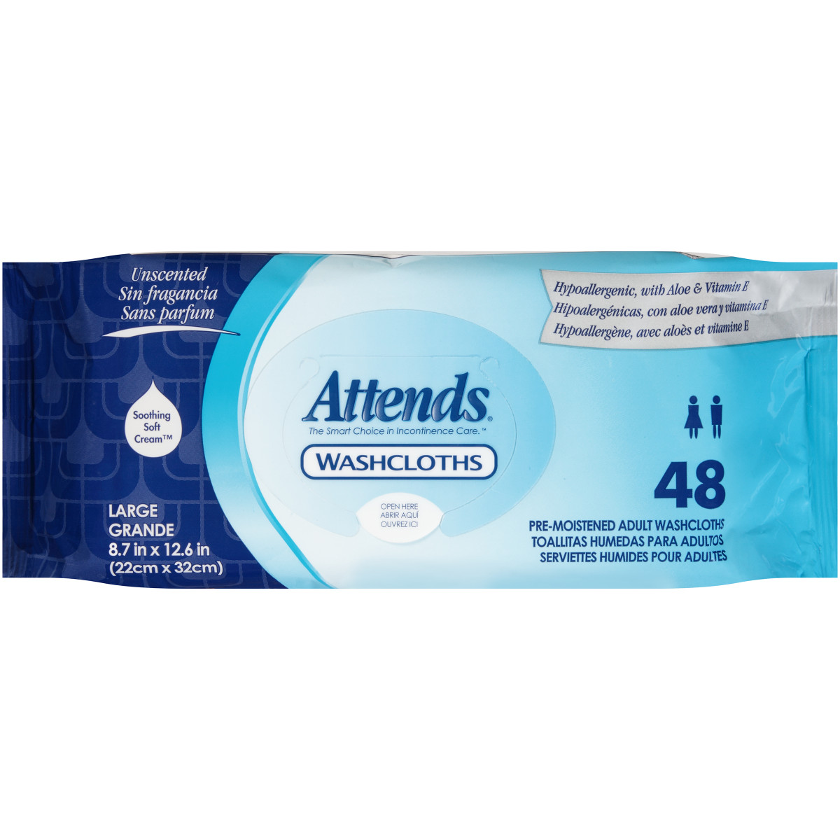 Attends Washcloths - Unscented