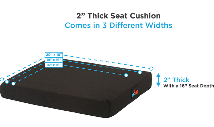 2" Gel Foam Wheelchair Cushion - For 18"X16" Wheelchair - Image 5