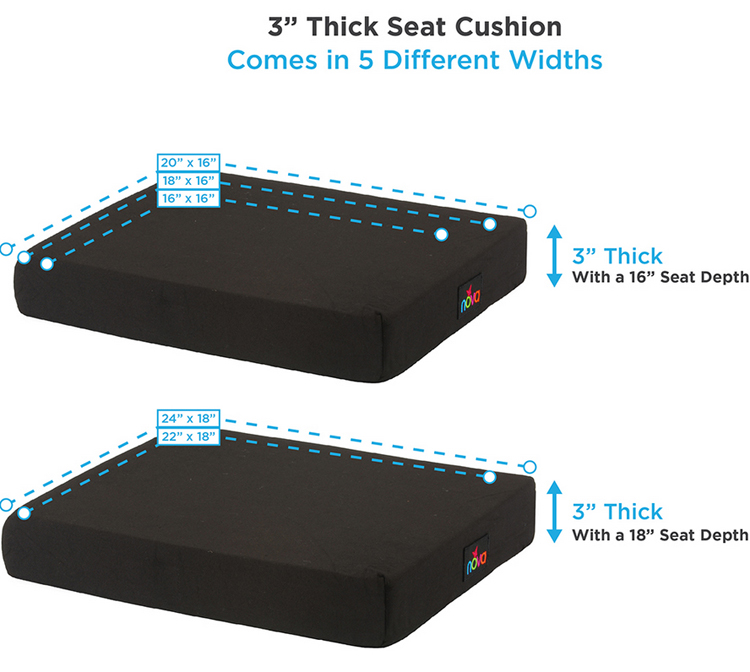 3″ Gel Foam Wheelchair Cushion – For 20″X16″ Wheelchair - Image 2