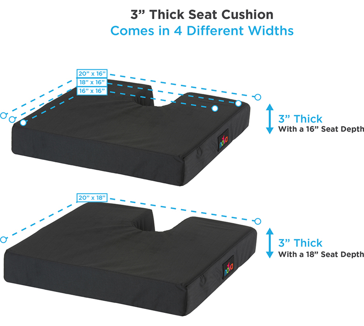 3″ Gel Foam Coccyx Wheelchair Cushion – For 20″X18″ Wheelchair - Image 2