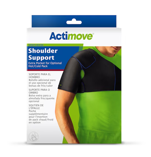Actimove Shoulder Support Extra Pocket For Optional Hot/Cold Pack Large Black