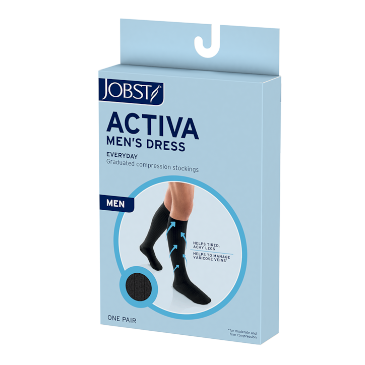 JOBST® Mens Dress Knee Closed Toe 8-15mmHg - Small Black