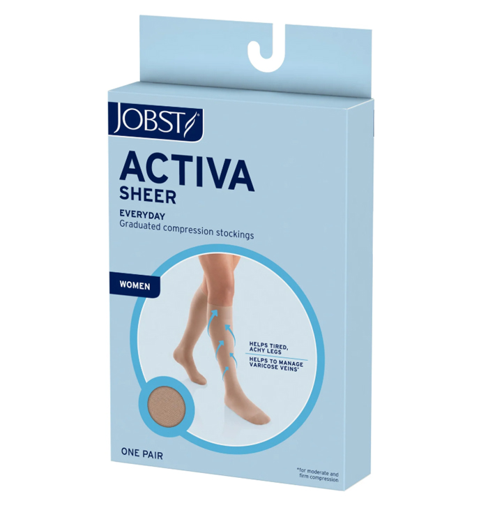 JOBST®Activa Women's Sheer Knee High 8-15mmHg - Small Black