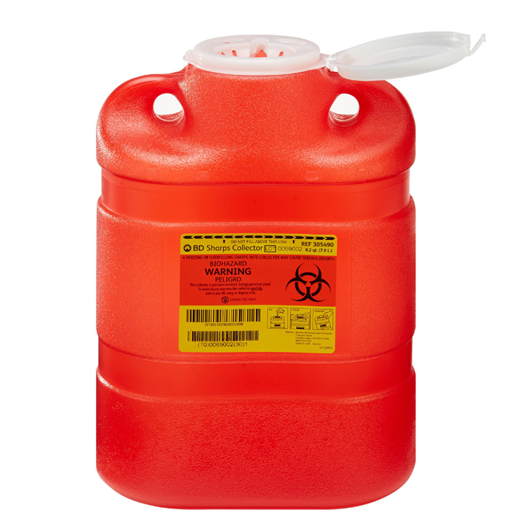 Sharps Container BD™ Red Base – 8.2 Quart